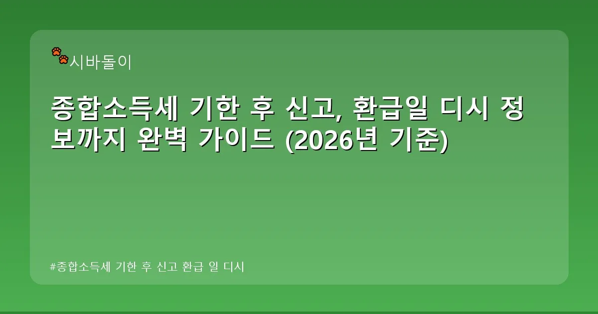 종합소득세 기한 후 신고 환급 일 디시 - didckswh.co.kr 캐릭터